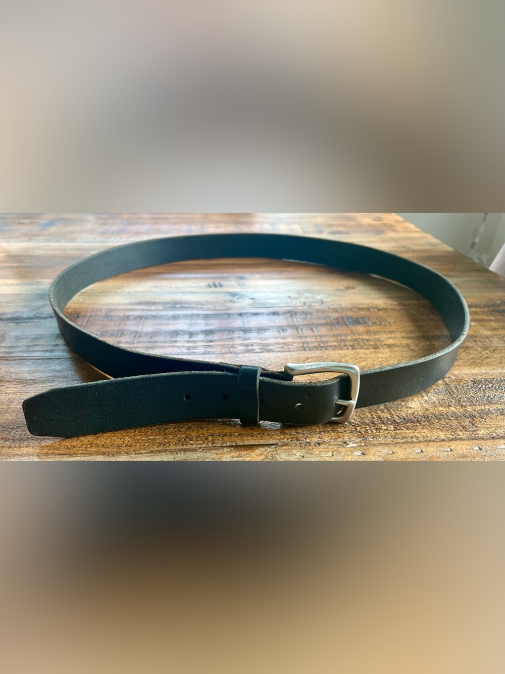 Men's Eddie Bauer Black Belt w/ Silver Buckle
